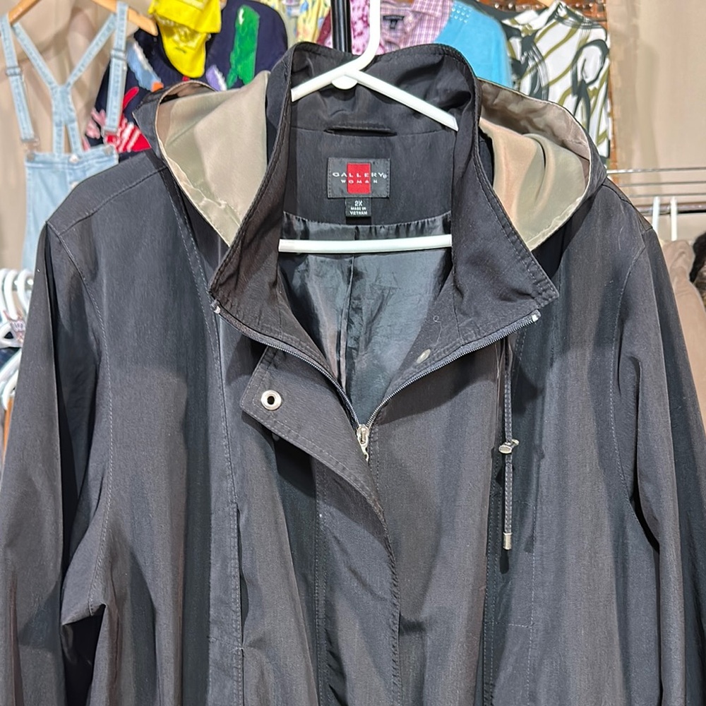 Gallery Black Utility Jacket with Hood Size 2X - Picture 4 of 11